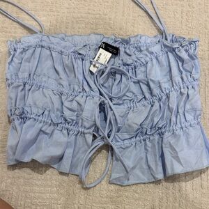 Zara Sky Blue Ruffled Camisole XS